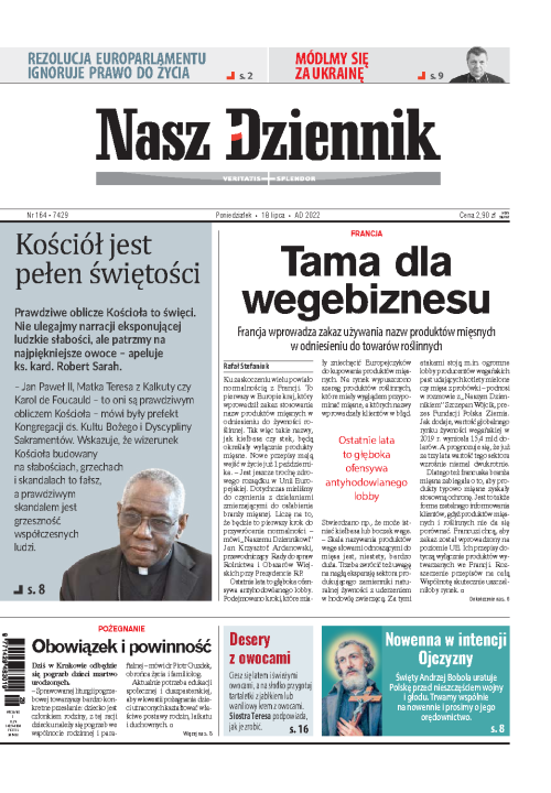 Nasz Dziennik z dnia 18.07.2022 wydanie PDF