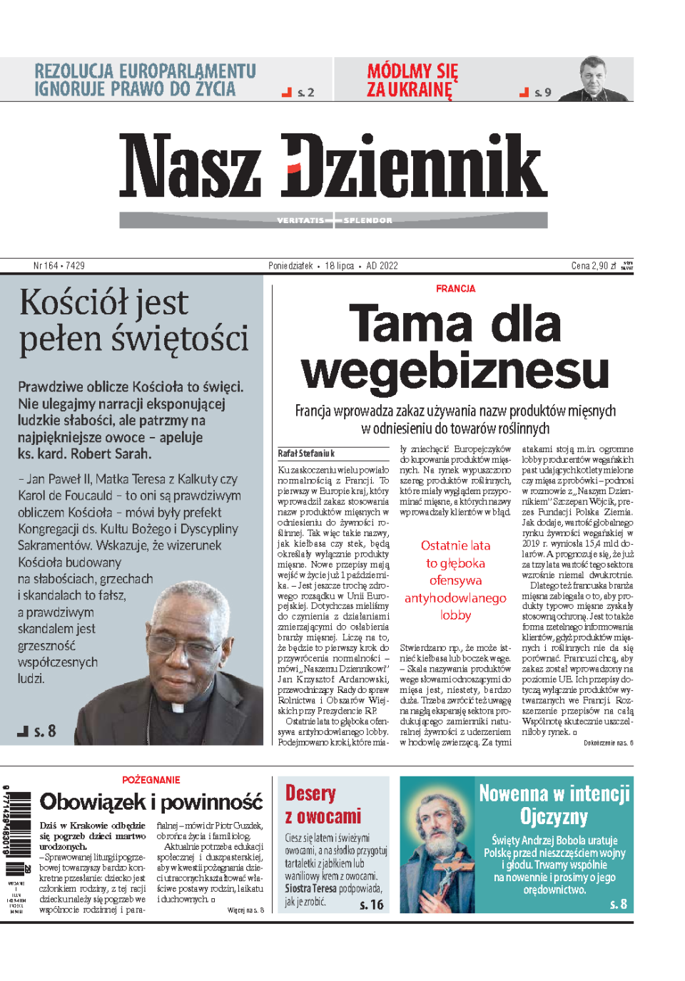 Nasz Dziennik z dnia 18.07.2022 wydanie PDF