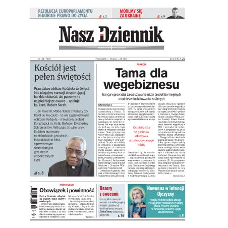 Nasz Dziennik z dnia 18.07.2022 wydanie PDF