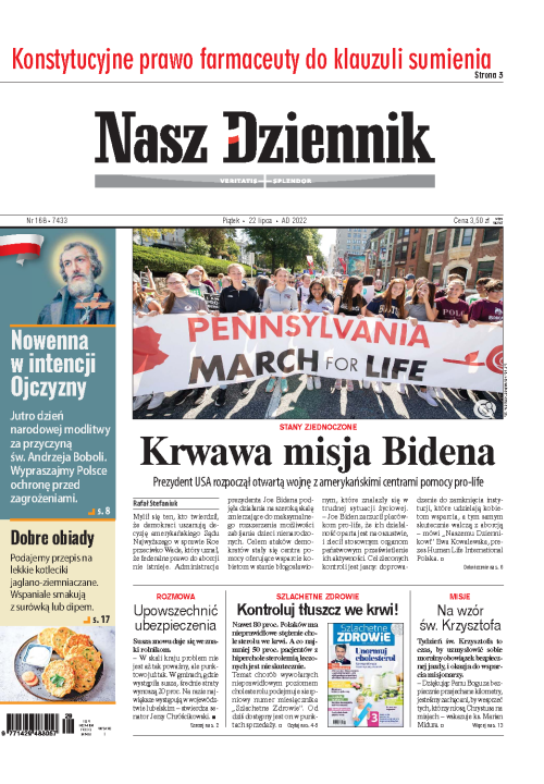 Nasz Dziennik z dnia 22.07.2022 wydanie PDF