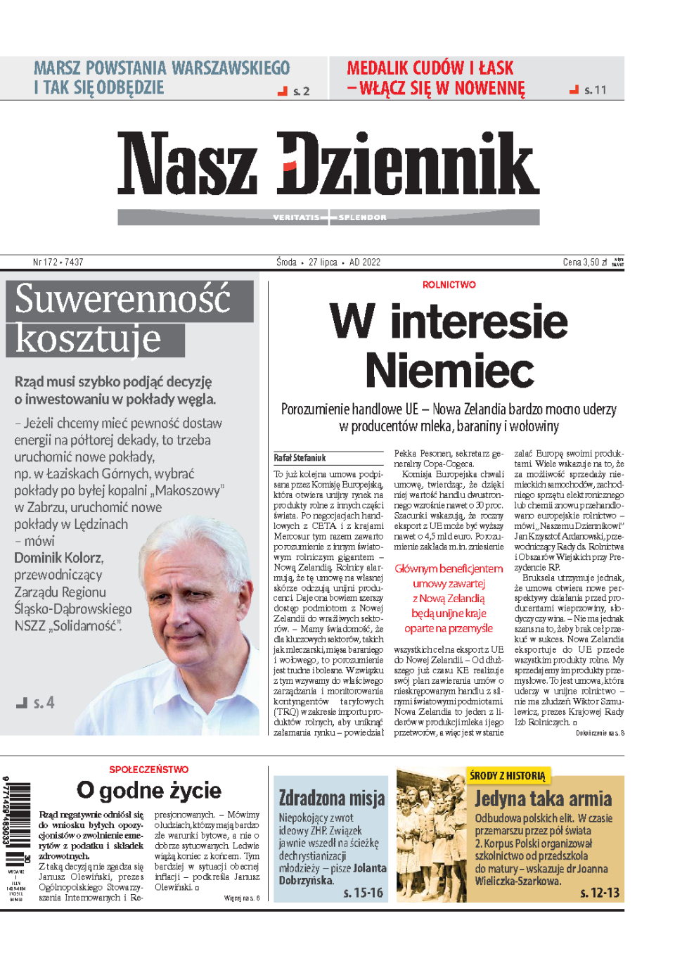 Nasz Dziennik z dnia 27.07.2022 wydanie PDF