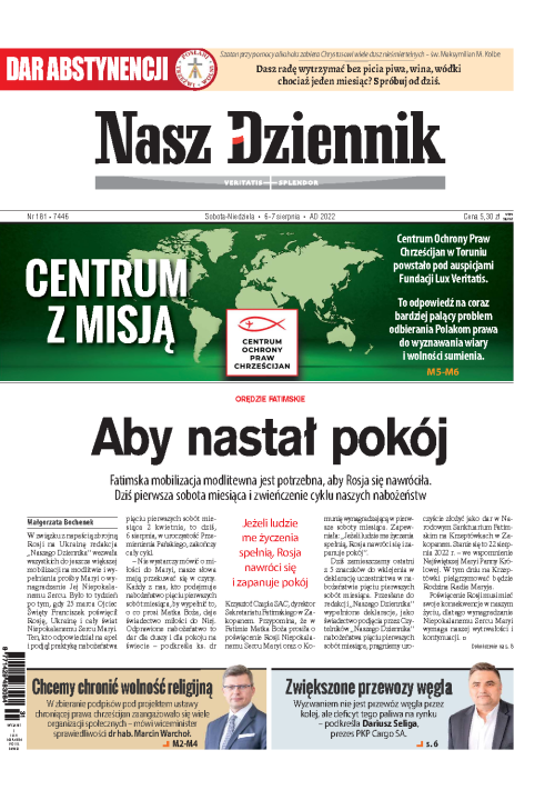 Nasz Dziennik z dnia 06.08.2022 wydanie PDF