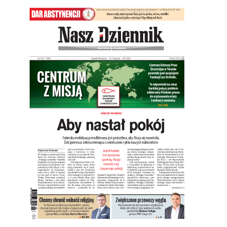 Nasz Dziennik z dnia 06.08.2022 wydanie PDF