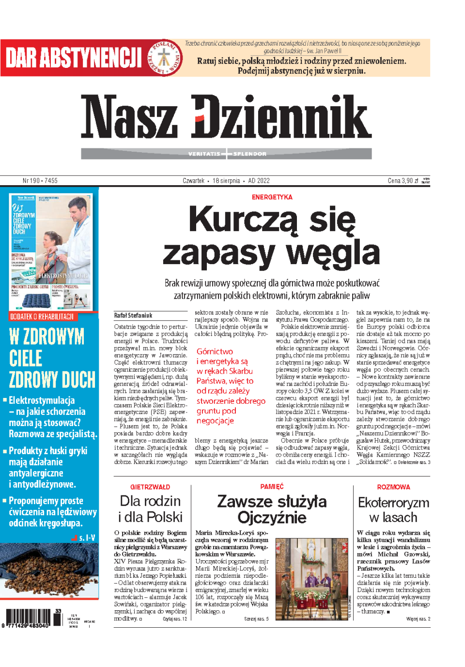 Nasz Dziennik z dnia 18.08.2022 wydanie PDF