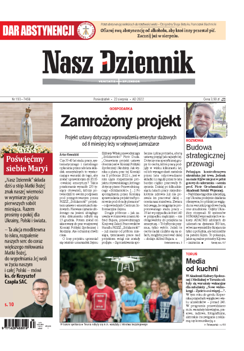 Nasz Dziennik z dnia 22.08.2022 wydanie PDF