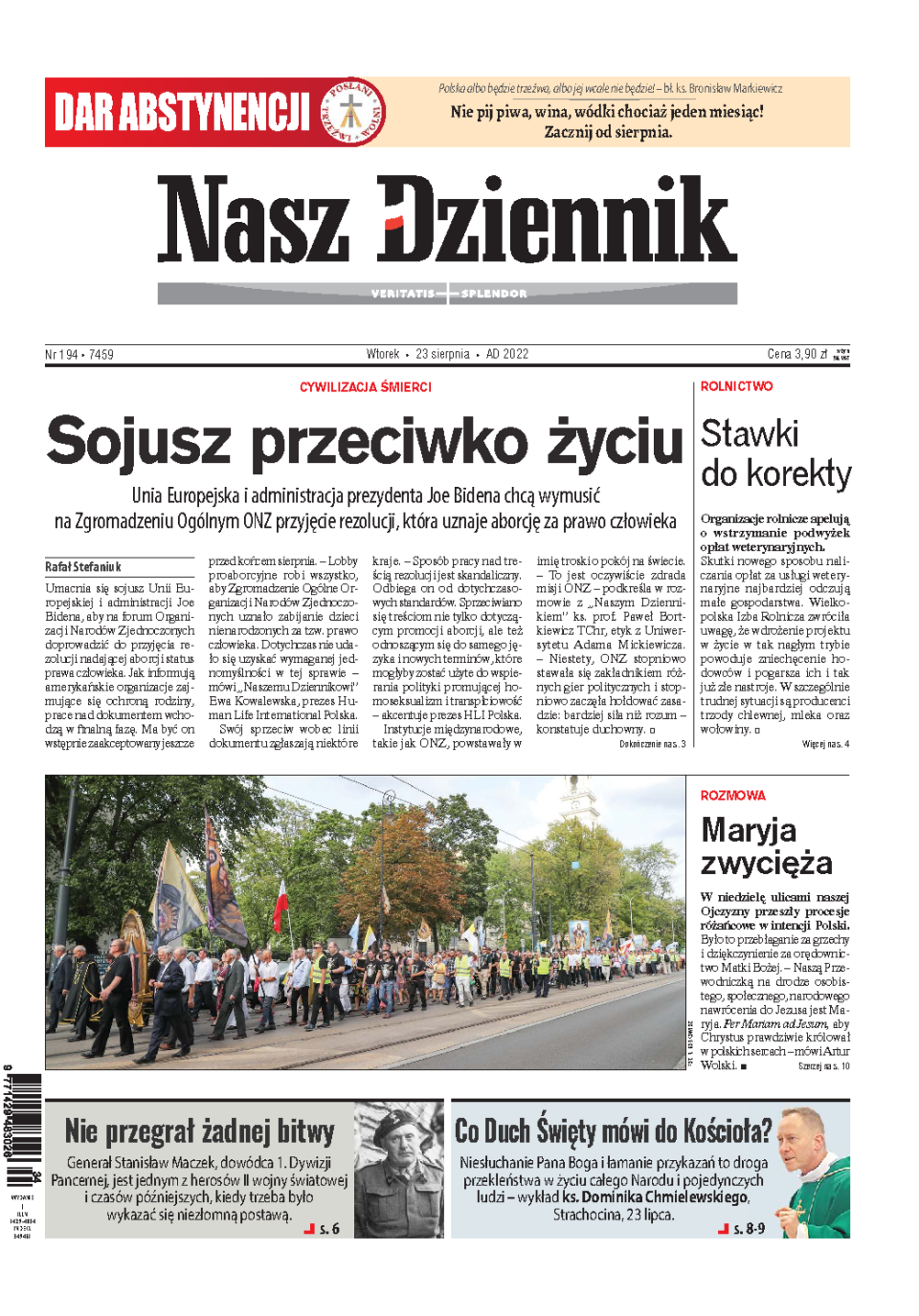 Nasz Dziennik z dnia 23.08.2022 wydanie PDF