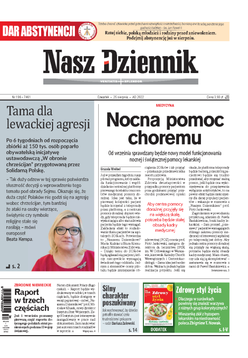 Nasz Dziennik z dnia 25.08.2022 wydanie PDF