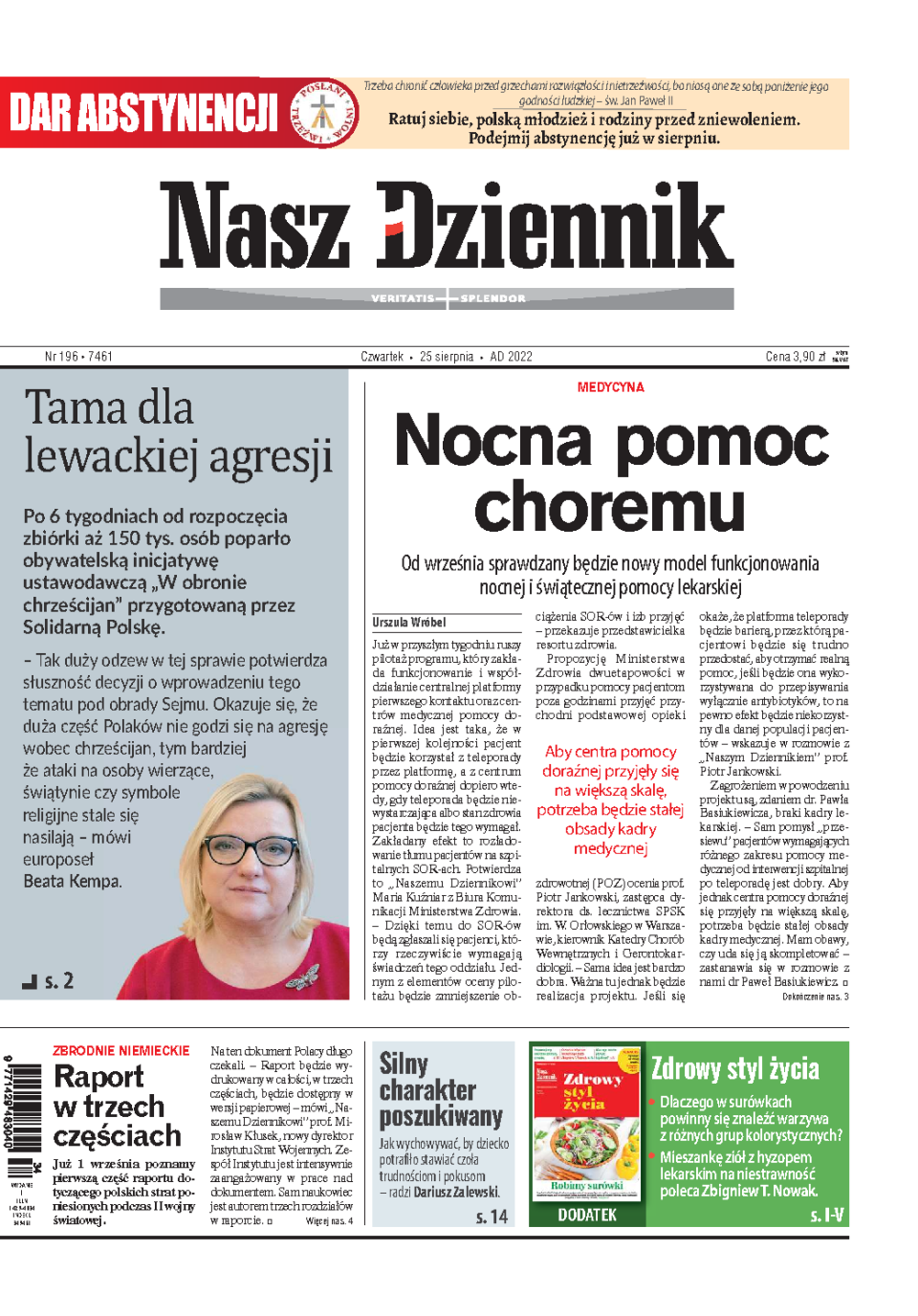 Nasz Dziennik z dnia 25.08.2022 wydanie PDF