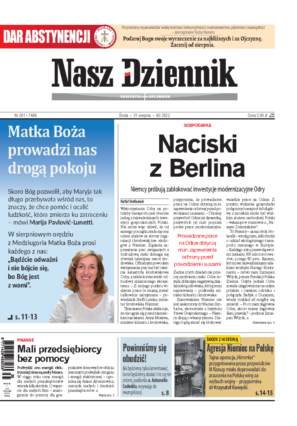 Nasz Dziennik z dnia 31.08.2022 wydanie PDF
