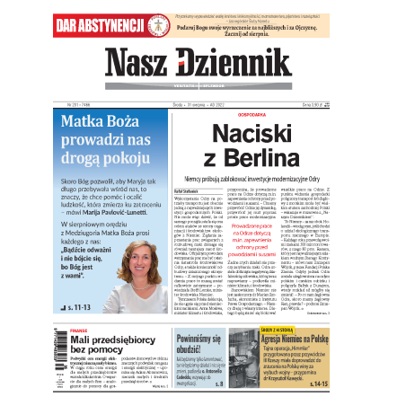 Nasz Dziennik z dnia 31.08.2022 wydanie PDF