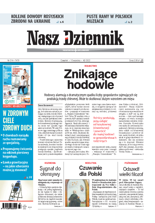 Nasz Dziennik z dnia 15.09.2022 wydanie PDF