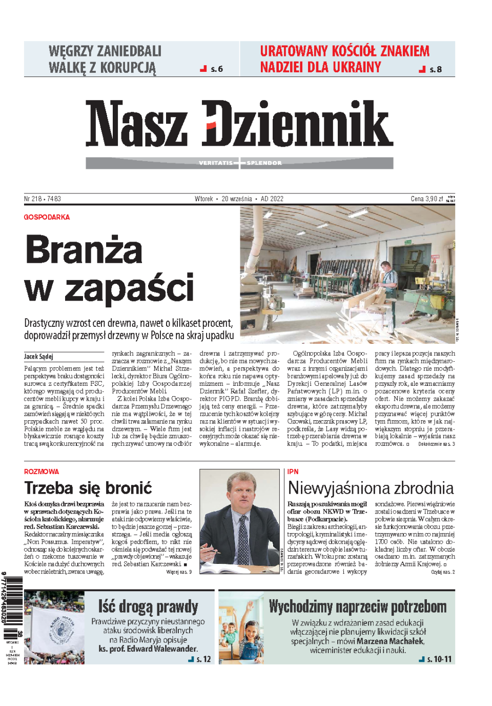 Nasz Dziennik z dnia 20.09.2022 wydanie PDF