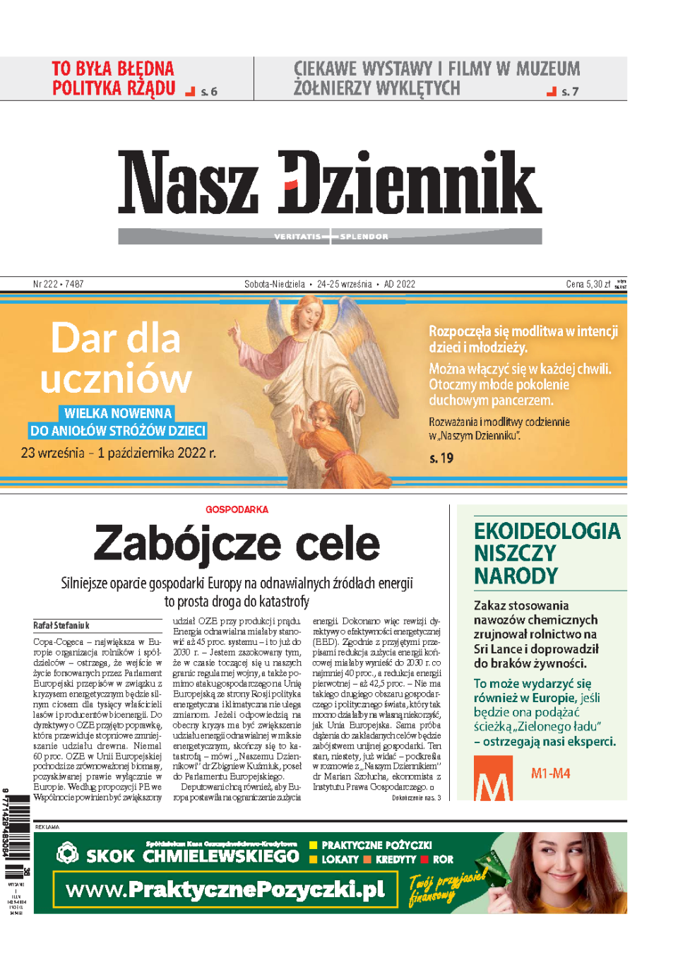 Nasz Dziennik z dnia 24.09.2022 wydanie PDF