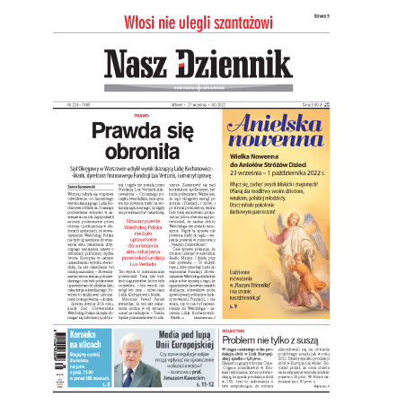 Nasz Dziennik z dnia 27.09.2022 wydanie PDF