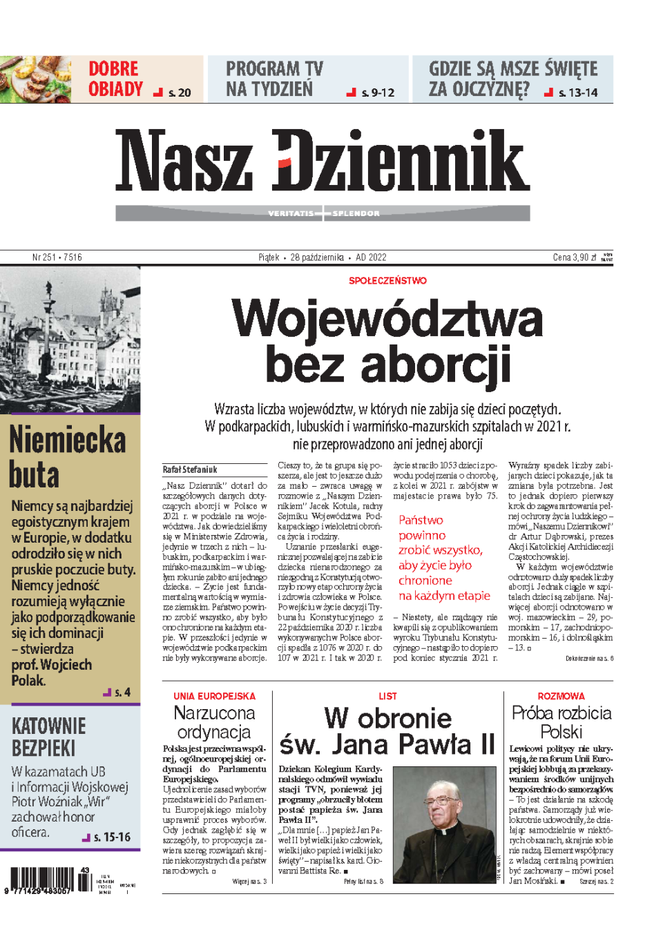 Nasz Dziennik z dnia 28.10.2022 wydanie PDF