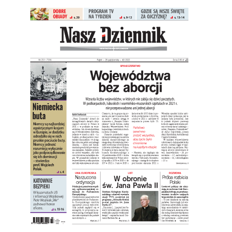 Nasz Dziennik z dnia 28.10.2022 wydanie PDF