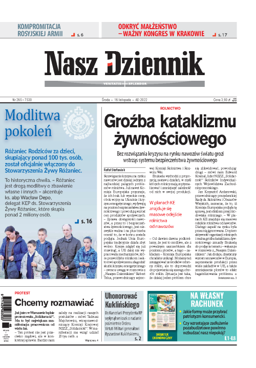 Nasz Dziennik z dnia 16.11.2022 wydanie PDF
