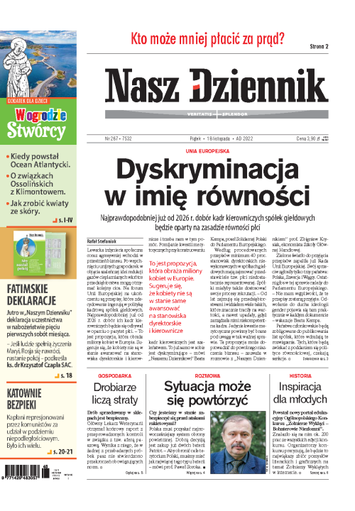Nasz Dziennik z dnia 18.11.2022 wydanie PDF
