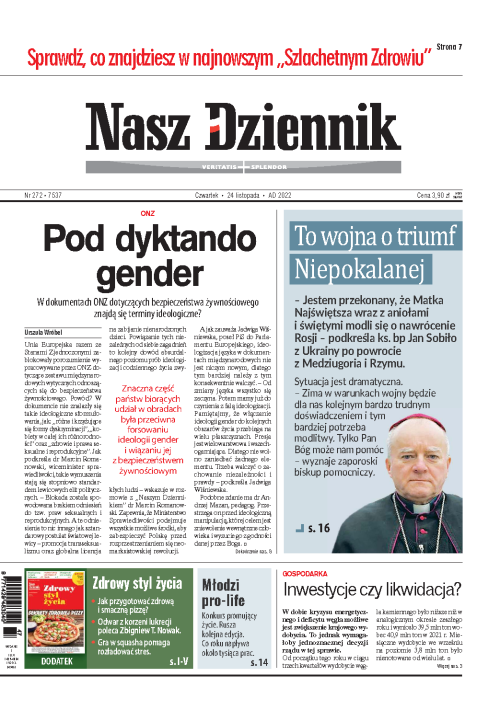 Nasz Dziennik z dnia 24.11.2022 wydanie PDF