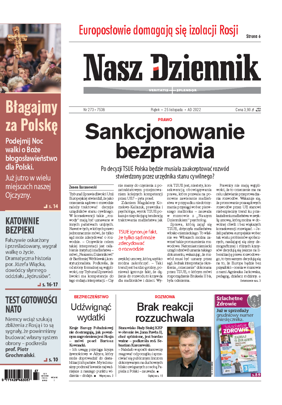 Nasz Dziennik z dnia 25.11.2022 wydanie PDF