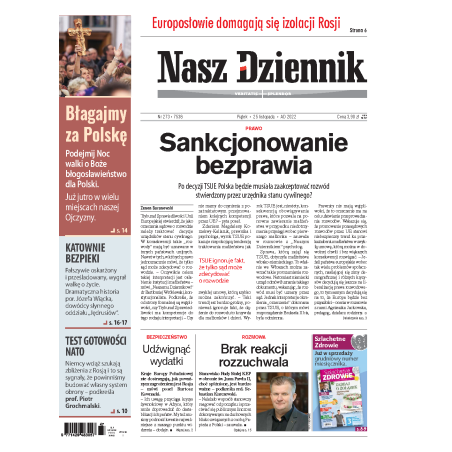 Nasz Dziennik z dnia 25.11.2022 wydanie PDF