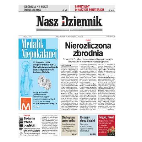 Nasz Dziennik z dnia 26.11.2022 wydanie PDF