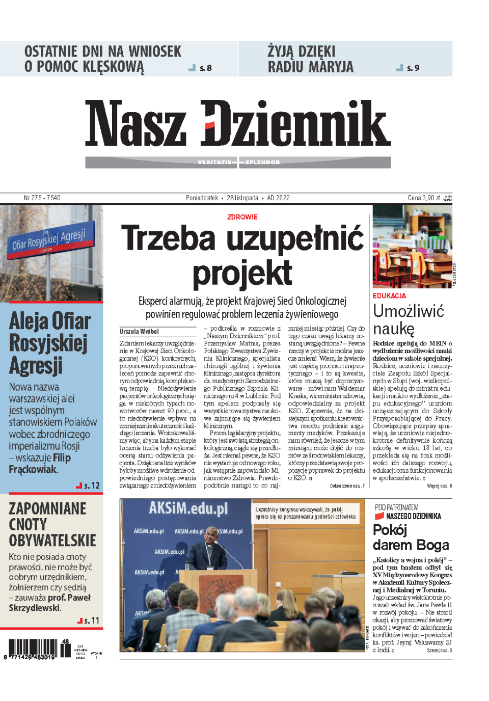 Nasz Dziennik z dnia 28.11.2022 wydanie PDF