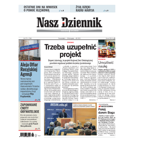 Nasz Dziennik z dnia 28.11.2022 wydanie PDF