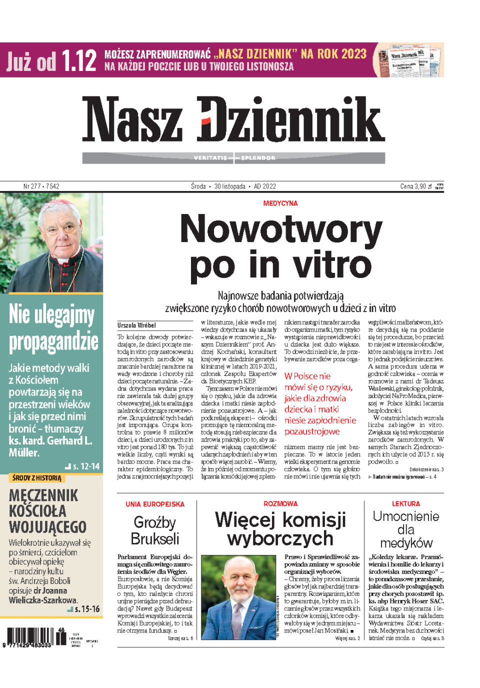 Nasz Dziennik z dnia 30.11.2022 wydanie PDF