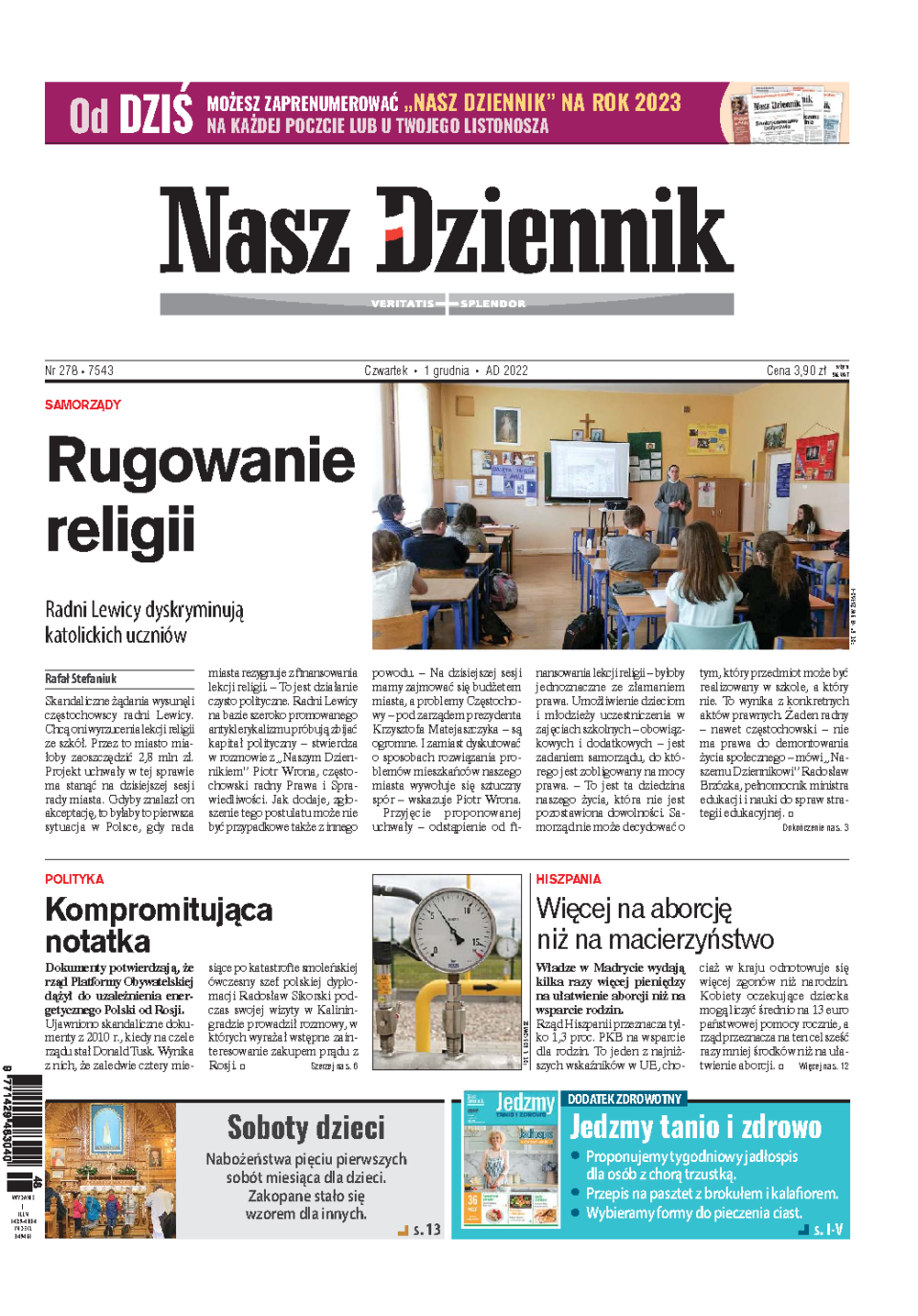 Nasz Dziennik z dnia 01.12.2022 wydanie PDF