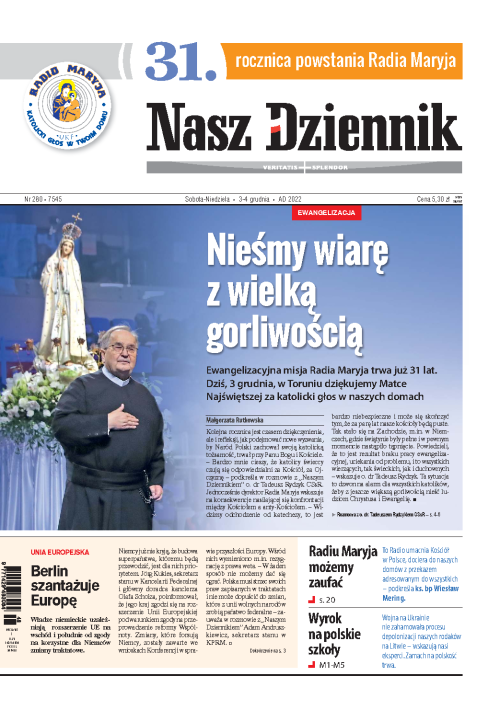 Nasz Dziennik z dnia 03.12.2022 wydanie PDF