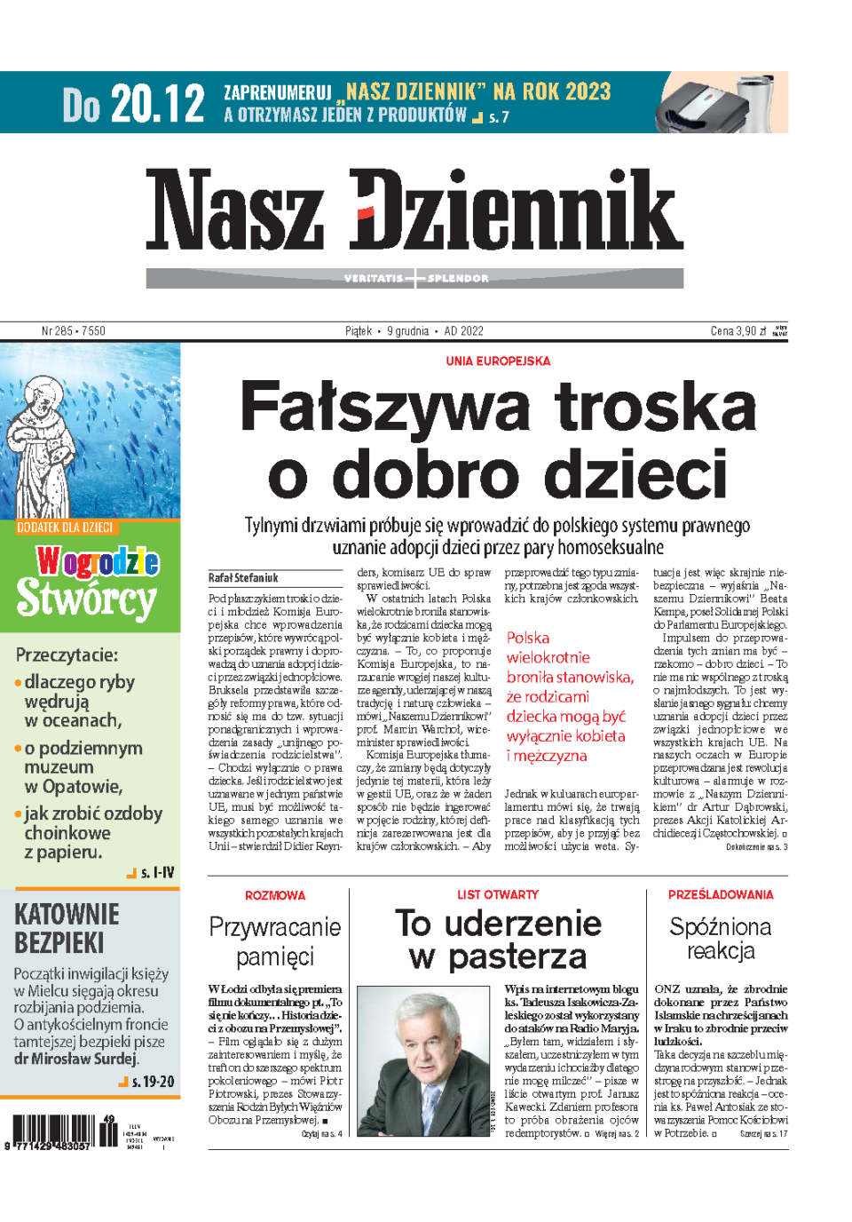 Nasz Dziennik z dnia 09.12.2022 wydanie PDF
