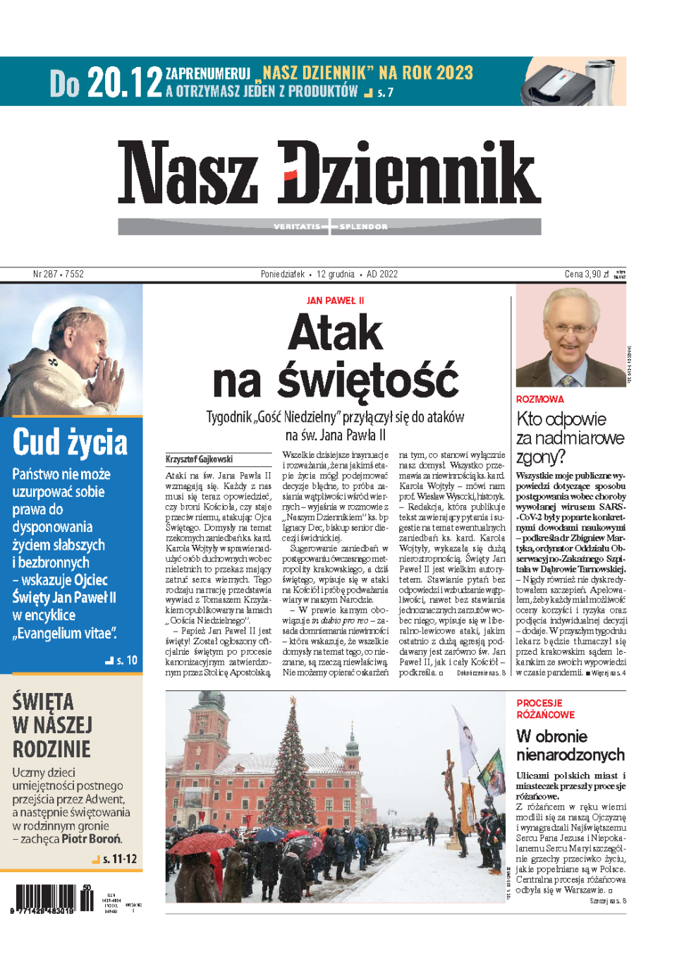 Nasz Dziennik z dnia 12.12.2022 wydanie PDF