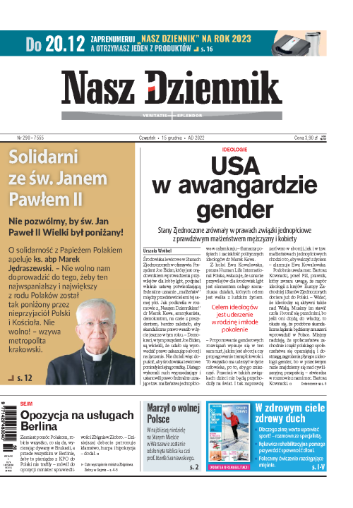 Nasz Dziennik z dnia 15.12.2022 wydanie PDF