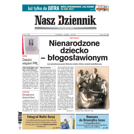Nasz Dziennik z dnia 19.12.2022 wydanie PDF
