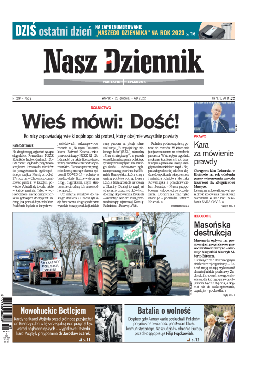 Nasz Dziennik z dnia 20.12.2022 wydanie PDF
