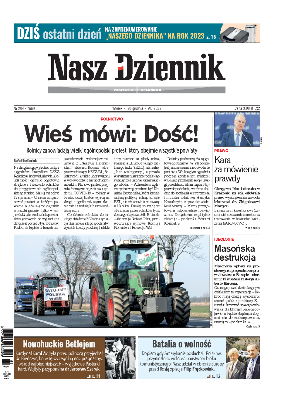 Nasz Dziennik z dnia 20.12.2022 wydanie PDF