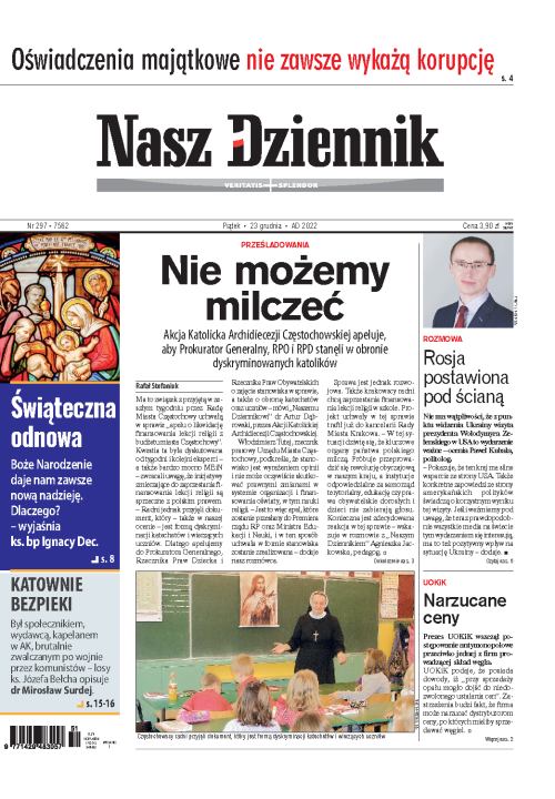 Nasz Dziennik z dnia 23.12.2022 wydanie PDF