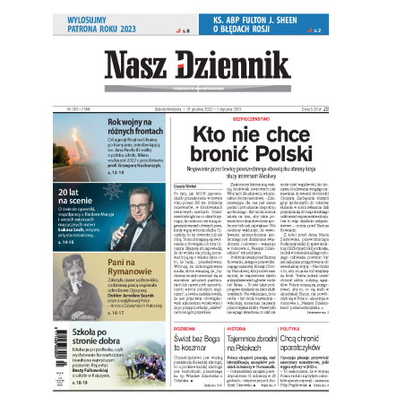 Nasz Dziennik z dnia 31.12.2022 wydanie PDF