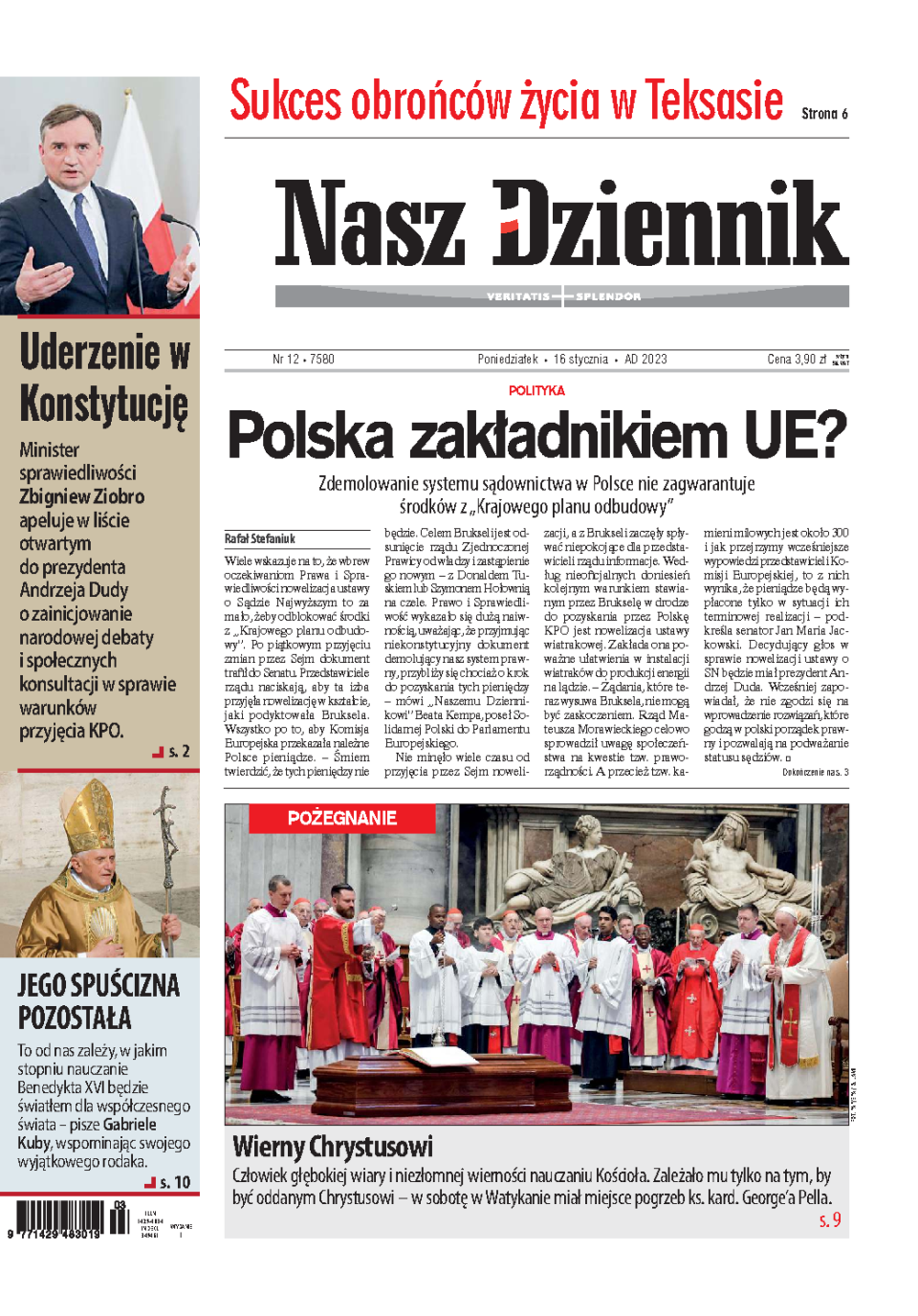 Nasz Dziennik z dnia 16.01.2023 wydanie PDF