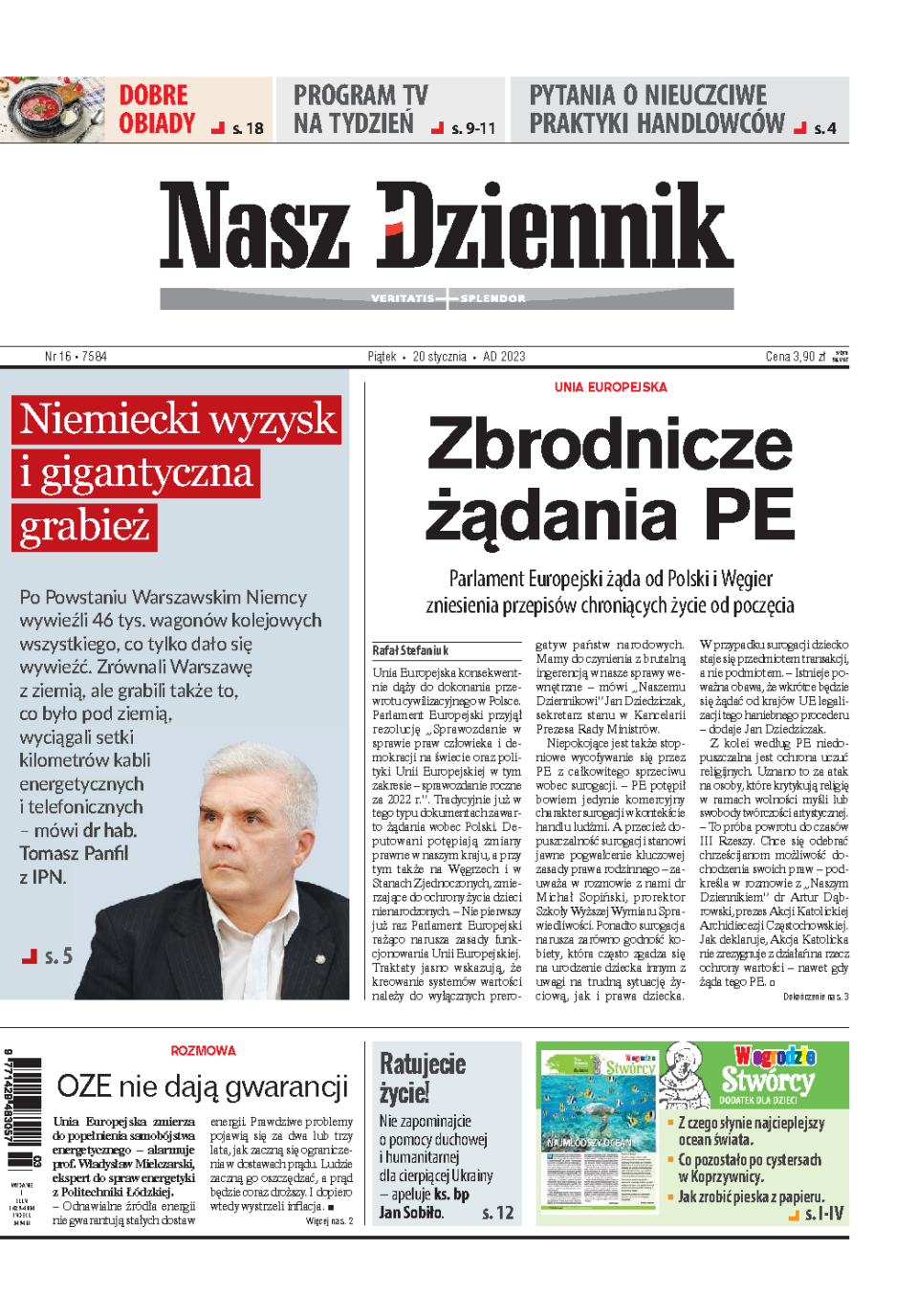 Nasz Dziennik z dnia 20.01.2023 wydanie PDF