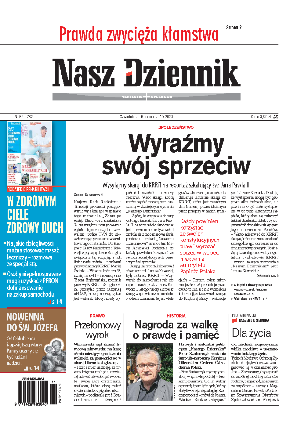 Nasz Dziennik z dnia 16.03.2023 wydanie PDF