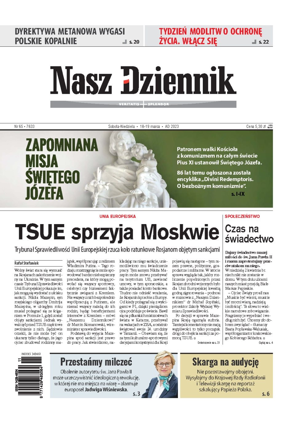 Nasz Dziennik z dnia 18.03.2023 wydanie PDF