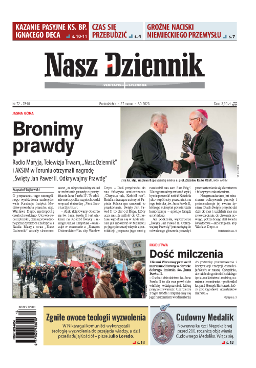 Nasz Dziennik z dnia 27.03.2023 wydanie PDF