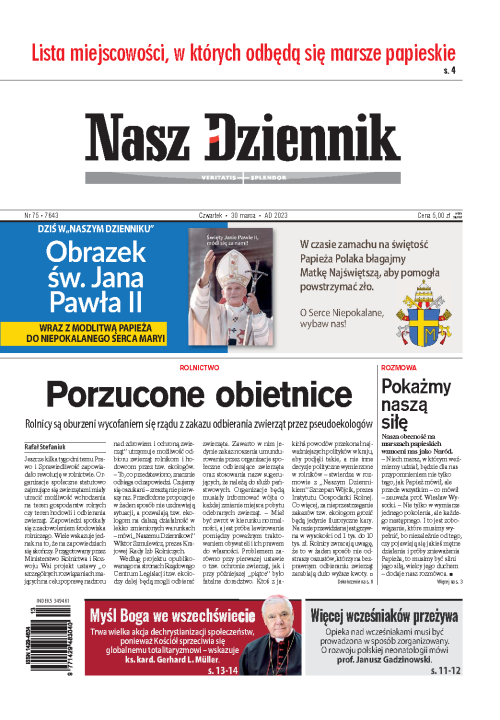 Nasz Dziennik z dnia 30.03.2023 wydanie PDF