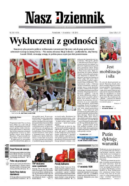 Nasz Dziennik z dnia 16.09.2013 wydanie PDF