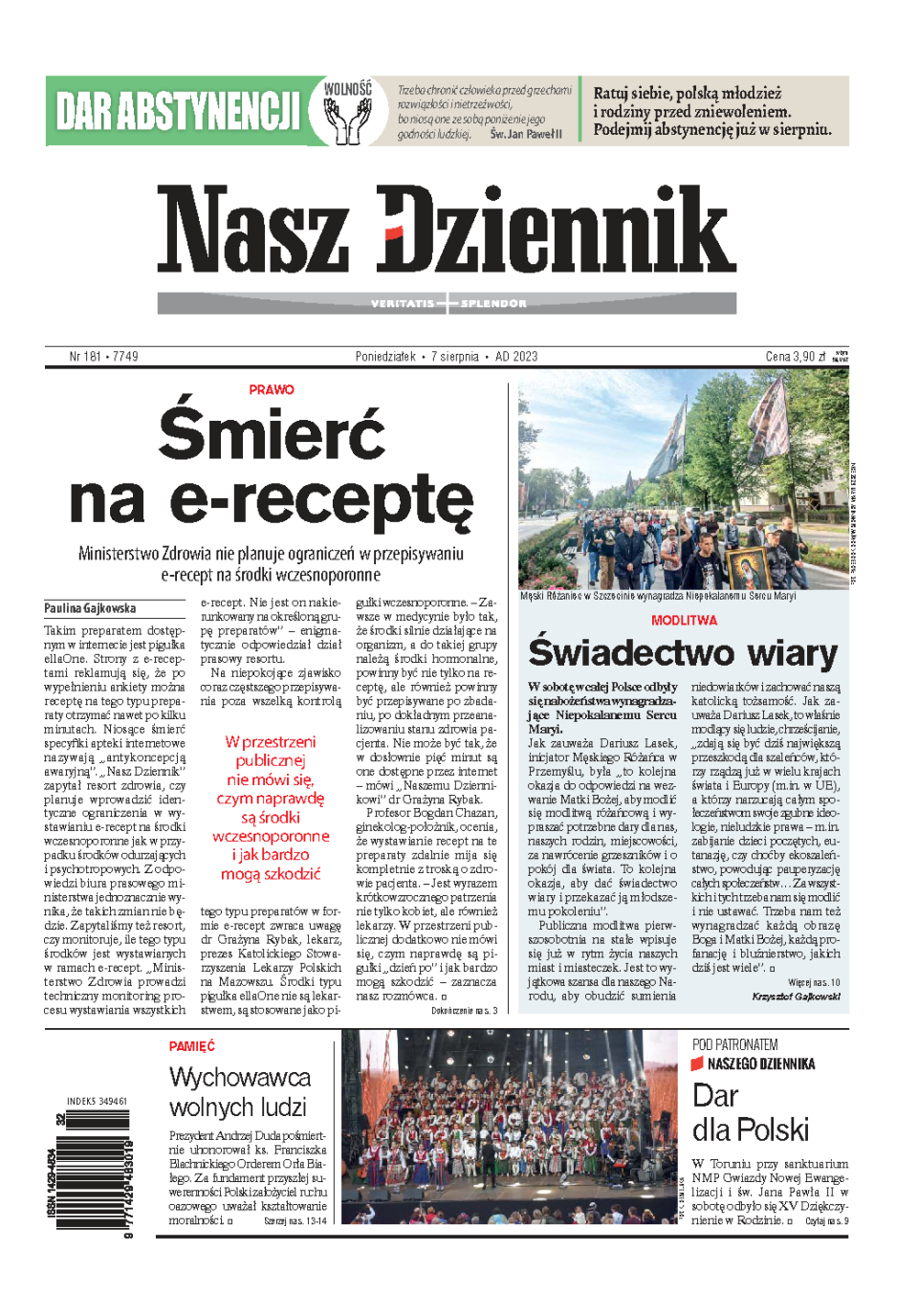 Nasz Dziennik z dnia 07.08.2023 wydanie PDF