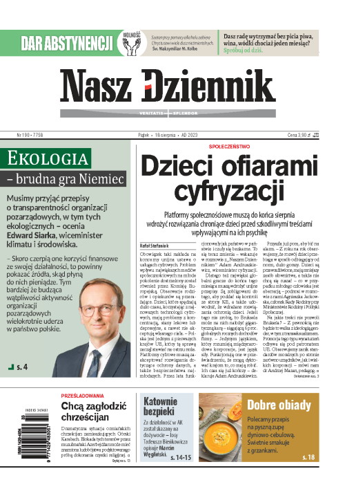 Nasz Dziennik z dnia 18.08.2023 wydanie PDF
