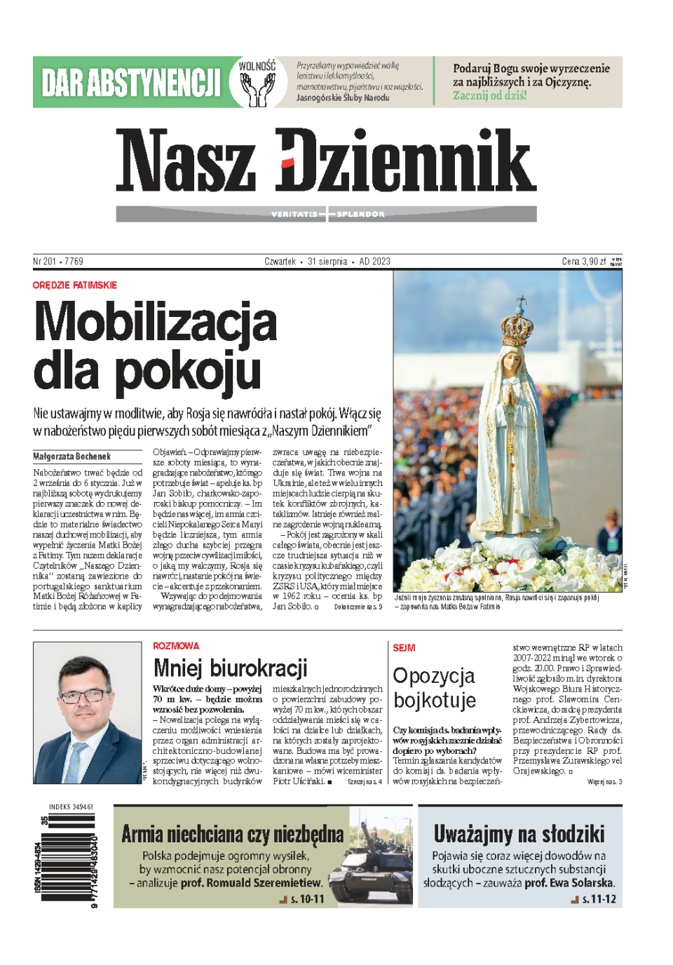 Nasz Dziennik z dnia 31.08.2023 wydanie PDF