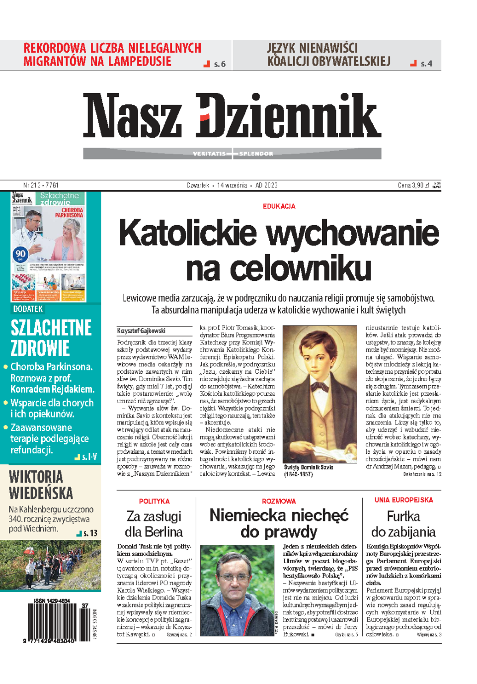 Nasz Dziennik z dnia 14.09.2023 wydanie PDF